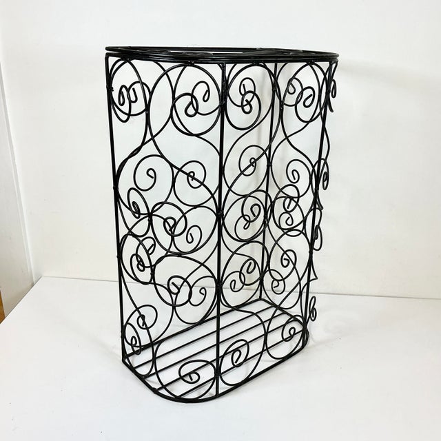 1980s Vintage French Style Curled Metal Hamper With Hinged Lid. For Sale - Image 13 of 13