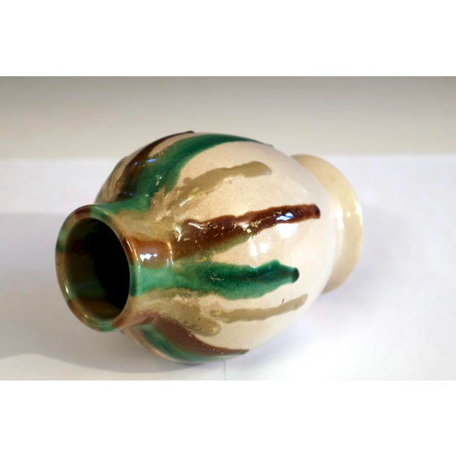 Japanese Vintage Awaji Pottery Japanese Serendipitous Drip Vase For Sale - Image 3 of 8