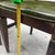 1970s Collection of Green Leather Gun Lock Style Wooden Dining Chairs- Set of 6 For Sale - Image 10 of 12