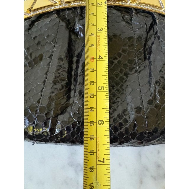 1980s 1980s Snakeskin and Gold Tone Shoulderbag For Sale - Image 5 of 8