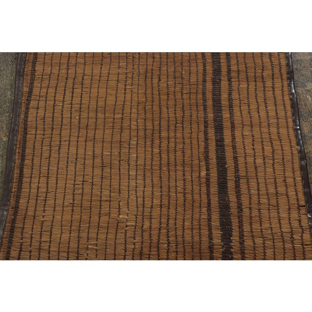 Tribal Vintage Tuareg Mat Runner, Brown With Rich Leather Stripes – Rug & Kilim For Sale - Image 3 of 7