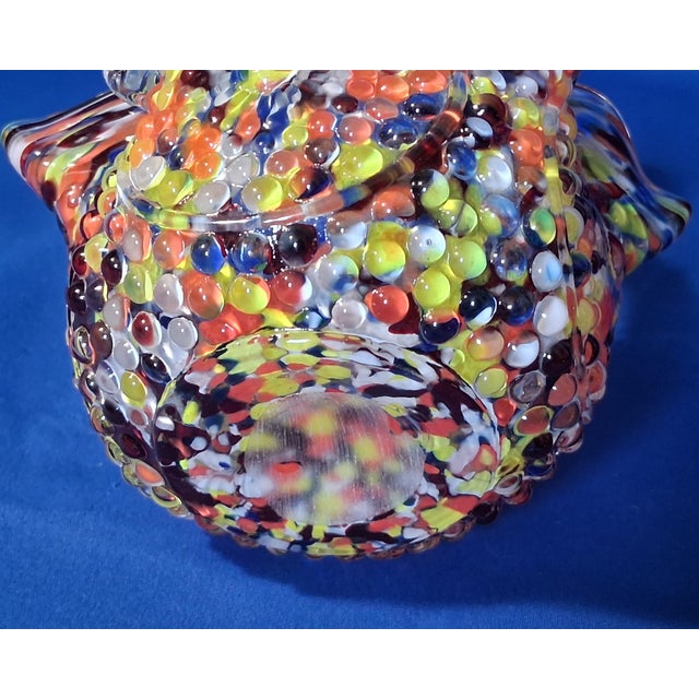 C 1890 Franz Welz Bohemian Art Glass Hand Blown Basket W/ Spun Thorn Handle For Sale - Image 9 of 9