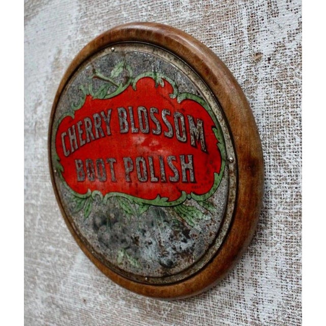 Cherry Blossom Boot Polish Tin Advertising Sign, 1910 For Sale - Image 3 of 7
