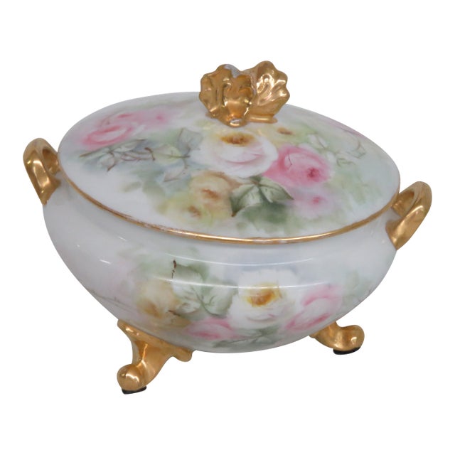 Gda Limoges France Porcelain Lidded Sugar Bowl 4572b For Sale