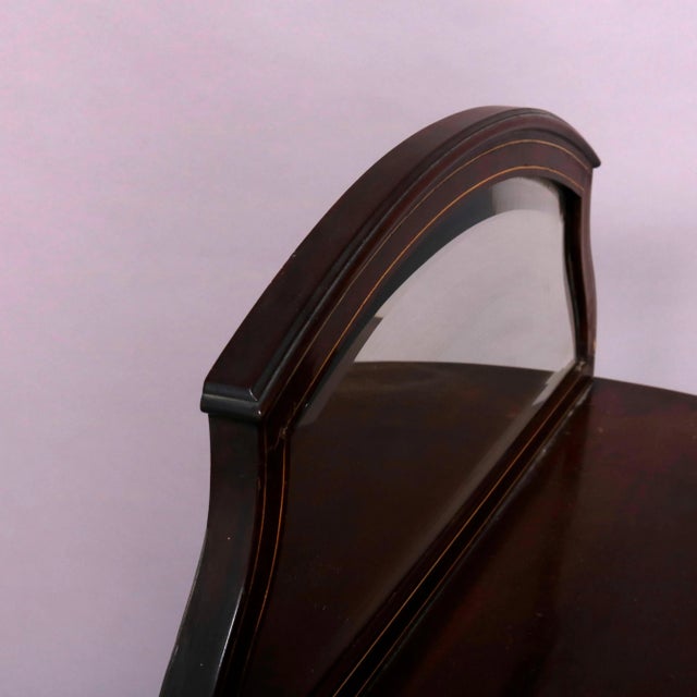 French Antique French Louis XVI Mahogany Demilune Vitrine For Sale - Image 3 of 13