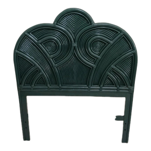 One Vintage Bamboo Twin Headboard New Dark Green Color