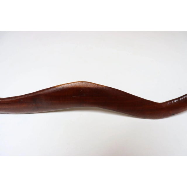 American Folk Art Hand-Carved Rosewood Snake For Sale - Image 9 of 12