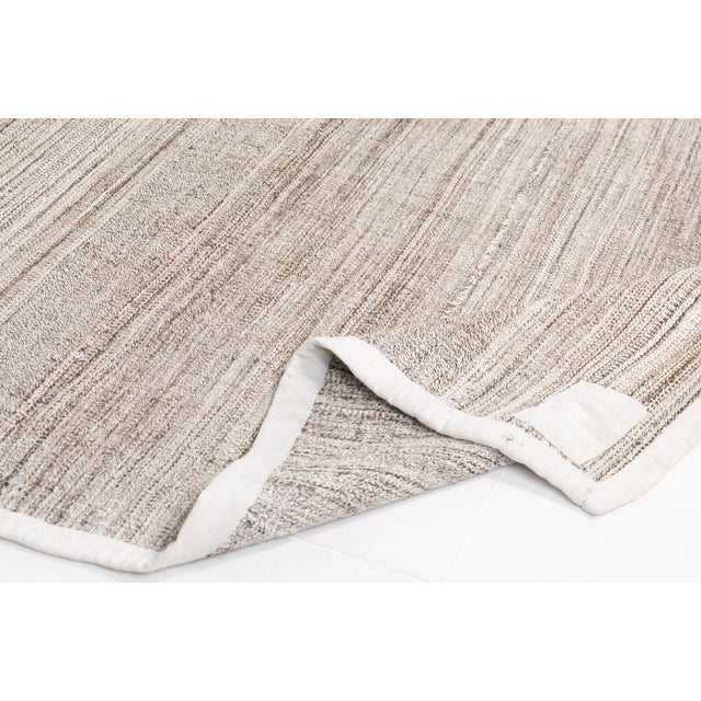 Textile Mid 20th Century Earthy Beige Turkish Kilim For Sale - Image 7 of 10