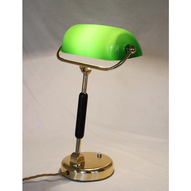 Brass and Glass Office Lamp, 1920s For Sale - Image 10 of 15