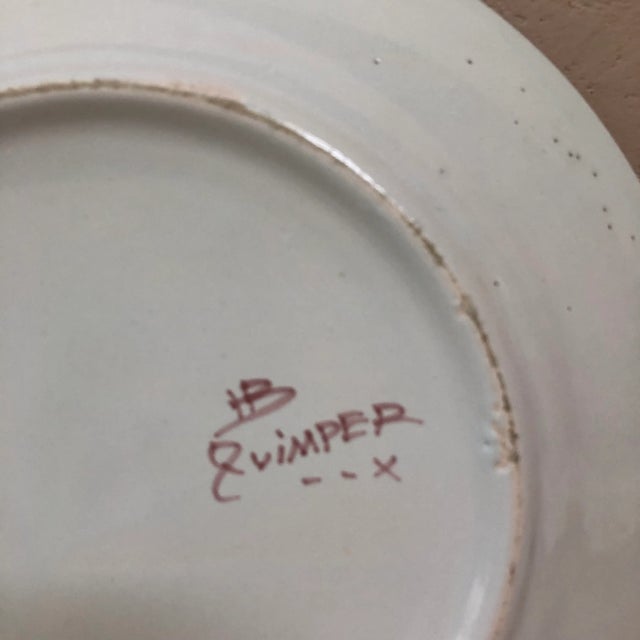 French Country French Faience Plate Henriot Quimper, Circa 1930 For Sale - Image 3 of 5