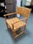Mid-Century Modern In the Style of McGuire Lattice Leather Strip Safari Chair For Sale - Image 3 of 12