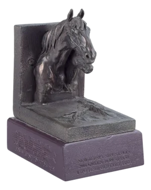 Irish Sculptress Bronze Bookend with Horses Heads by Jeanne Patricia Rynhart, 2001