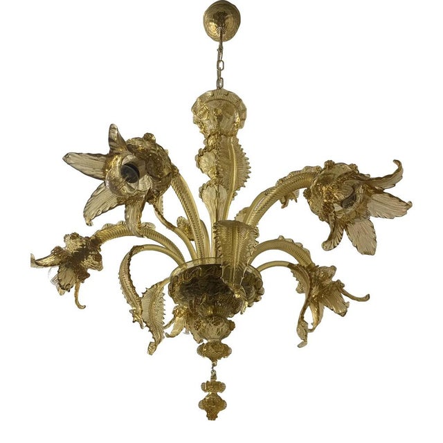 Murano Glass Chandelier with Floral and Leaf Accents by Simoeng For Sale - Image 14 of 14
