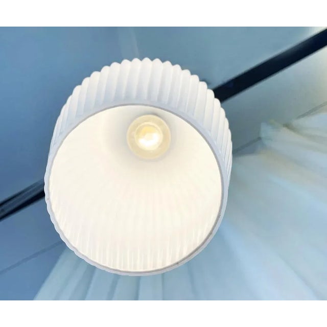 Vintage Opal Glass Pendant Lamp by Aloys F. Gangkofner for Peill & Putzler, 1950s For Sale - Image 10 of 13