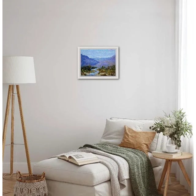 Textile Contemporary Original Modern Oil Painting, "Carson River" For Sale - Image 7 of 12