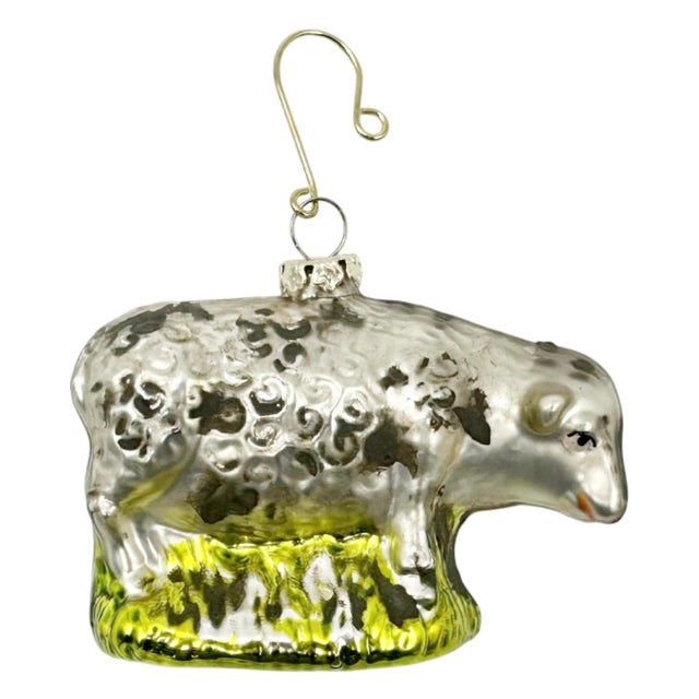 Sheep Farm Animal Glass Christmas Holiday Ornament For Sale - Image 11 of 11