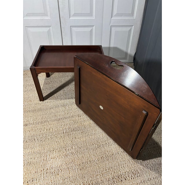 Late 20th Century Mahogany Butler’s Tray Coffee Table With Brass Hardware For Sale - Image 10 of 10