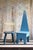 Wood 1950s Handmade Blue "Keyhole Chair" - Sewing Chair or Stool For Sale - Image 7 of 15