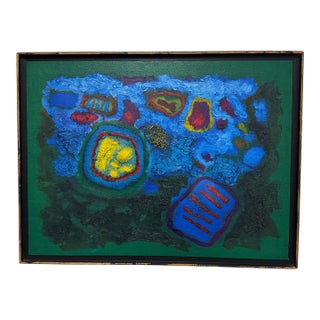 Frank Sardisco "Shapes Green" Framed Original Painting For Sale