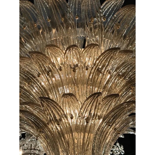 Murano Fume Glass "Palmette" Chandelier For Sale - Image 4 of 5