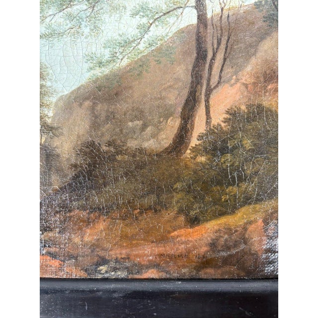 Karl Marko (1791-1860) Italian Landscape Depicting Travelers Crossing a Bridge Oil on canvas Dimensions 28 x 33 cm