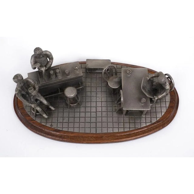 Metal Vintage Pewter Bar Scene by Tin Etain Zinn Pewter, 1970s For Sale - Image 7 of 10