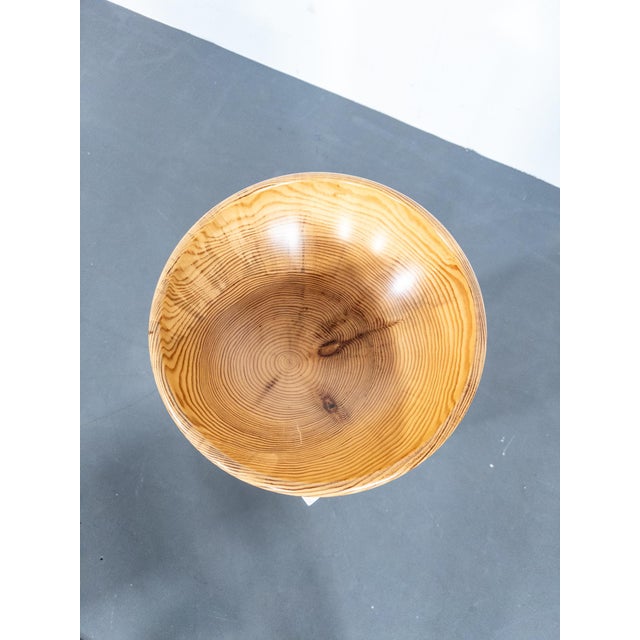 1940s Sculptural Turned Pine Bowl by Oscar Johansson, Sweden For Sale - Image 5 of 8
