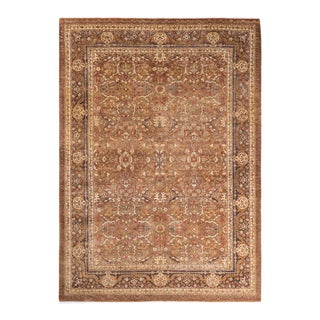 Eclectic, One-of-a-Kind Hand-Knotted Area Rug - Brown, 6' 3" x 8' 9" For Sale
