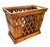 Wood Vintage Handcrafted Bamboo & Rattan Lattice Storage Basket – Chinoiserie / Coastal For Sale - Image 7 of 11