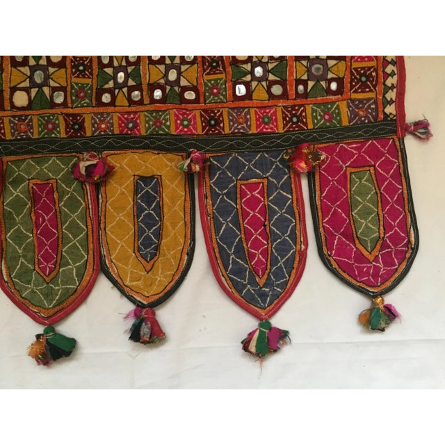 Textile Indian Embroidered Mirror Valance For Sale - Image 7 of 8