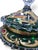 Venetian Emerald Green Glass Covered Bonbonnière with Gilt Decoration and Jewele, 1950 For Sale - Image 4 of 14