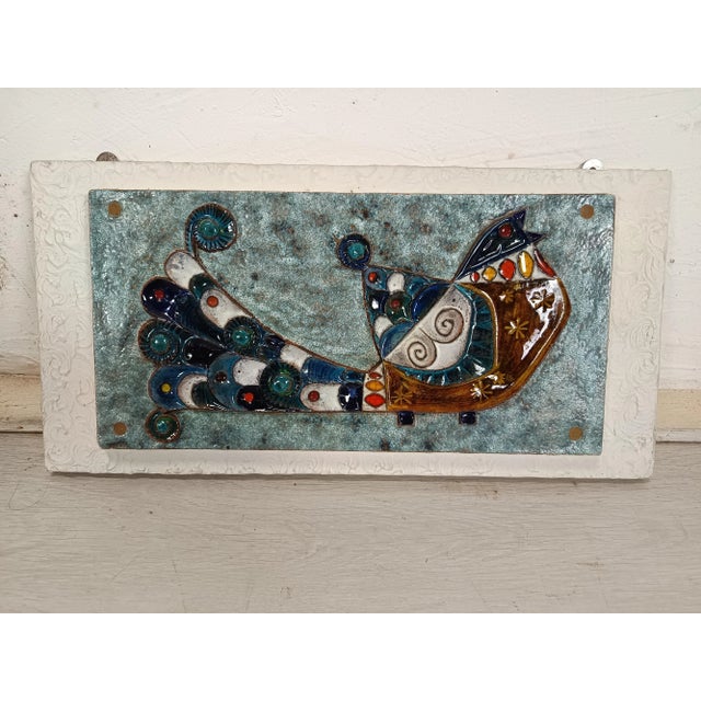 Vintage Ceramic Panel by Roland Zobel, 1960s, in Good conditions. Designed 1960 to 1969 I have official proof of...