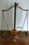 Lovely Brass scale with a dimpled amber globe. The scales can be held in place or made functional by loosening the lever...