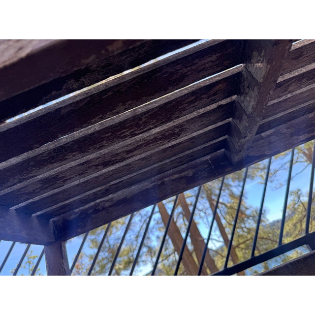 Gray Vintage Teak Garden Bench For Sale - Image 8 of 17