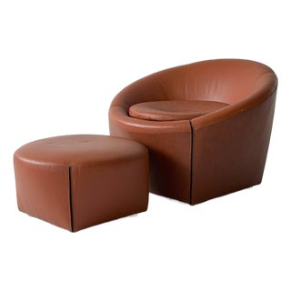 1990s Capri Chair + Ottoman Attributed Minotti For Sale