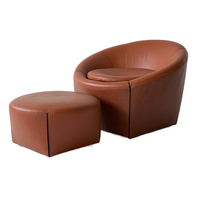 1990s Capri Chair + Ottoman Attributed Minotti For Sale
