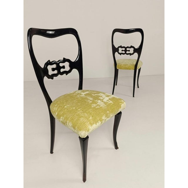 Mid-Century Italian Chinese Chippendale Style Lacquered Chairs, 1950s, Set of 6 For Sale - Image 12 of 18