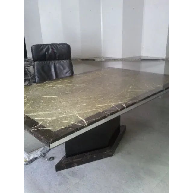 Contemporary St. Laurant Marble Extension Dining Table For Sale - Image 3 of 3