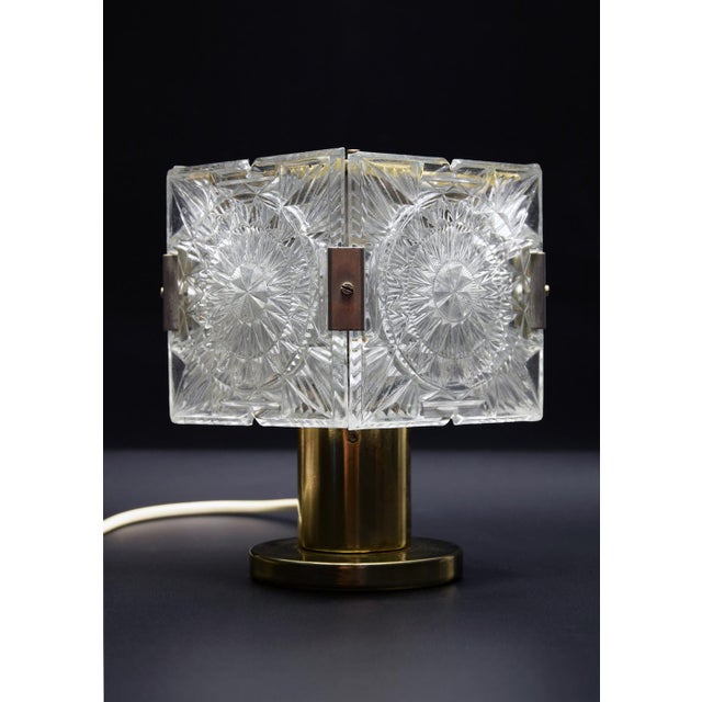 Designed by Jaroslav Beyvl Sr. for Lustry n.p. Preciosa, Kamenický Šenov, this crystal glass table lamp was produced in...