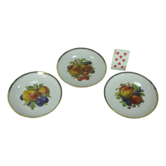Late 19th Century 3 Plates German Bavaria, Fruit Plaque, Transfer Ware, Still Life For Sale