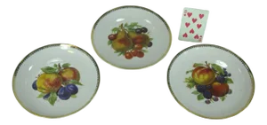 Late 19th Century 3 Plates German Bavaria, Fruit Plaque, Transfer Ware, Still Life