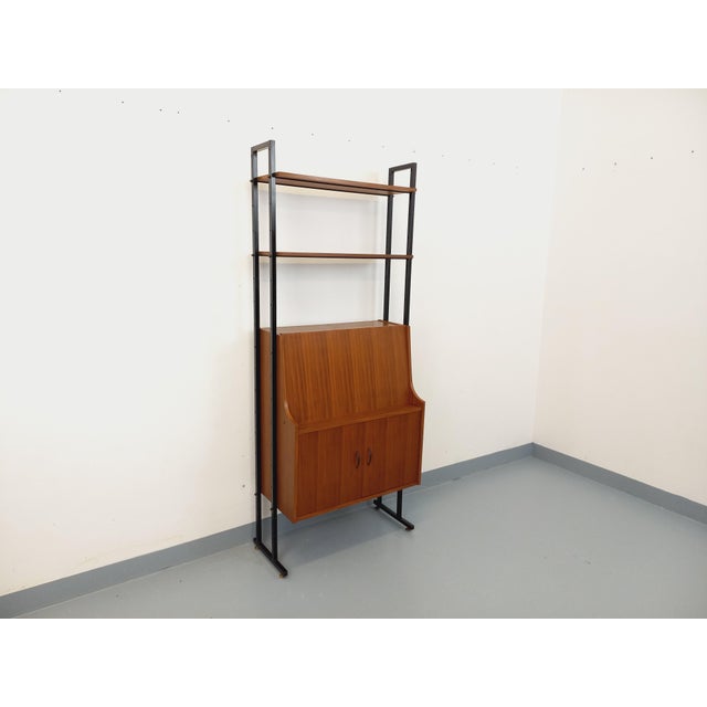 Vintage Modular Secretary Desk Bookcase in Teak and Metal, 1970s For Sale - Image 18 of 18