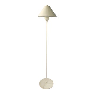 1960s Vintage Mid-Century White Metal Floor Lamp For Sale
