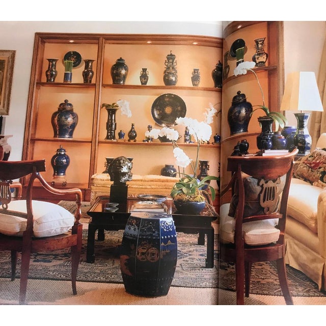 18th Century Chinese Powder Blue Gilt Decorated Jars, Set of 2 For Sale - Image 9 of 10