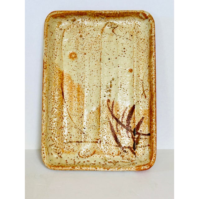 Mid-Century Modern Japanese Pottery Serving Tray For Sale - Image 3 of 3