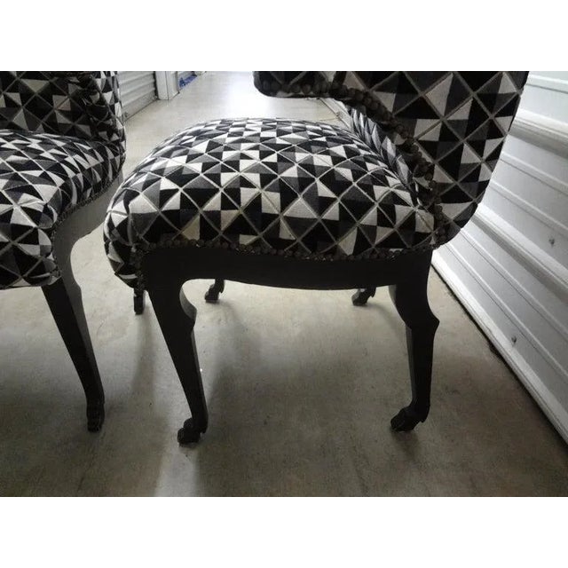 Pair of Grosfeld House Inspired Ebonized Chairs With Hoof Feet For Sale In Houston - Image 6 of 13