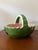 Mid-Century Modern Vintage Ceramic Watermelon Basket Serving Bowl With Handle | Hand-Painted Mid-Century Summer Entertaining Fruit Basket For Sale - Image 3 of 9