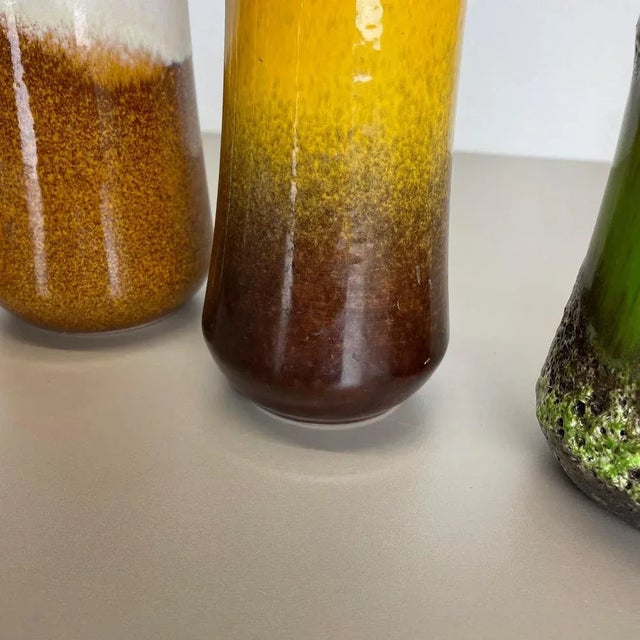 Multicolored Fat Lava Ceramic Vases from Scheurich, Germany, 1970s, Set of 4 For Sale - Image 13 of 18