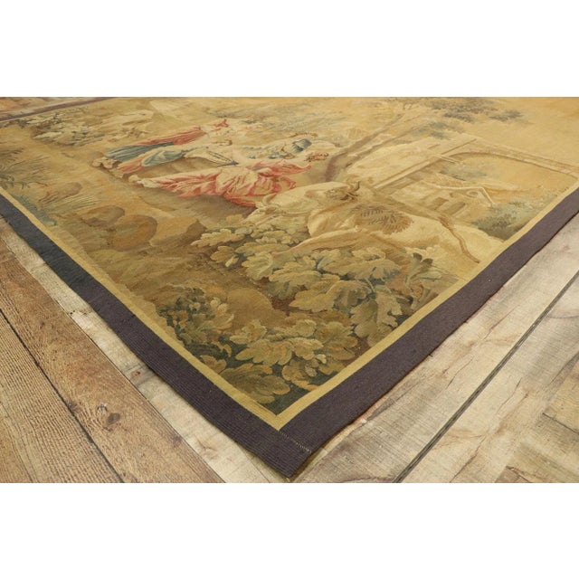 Antique French Aubusson Pastoral Tapestry - 07'06 X 09'00 For Sale In Dallas - Image 6 of 9
