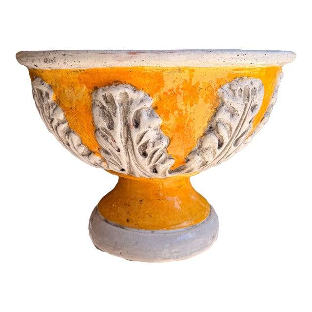 Abigails Italy Yellow & White Planter For Sale